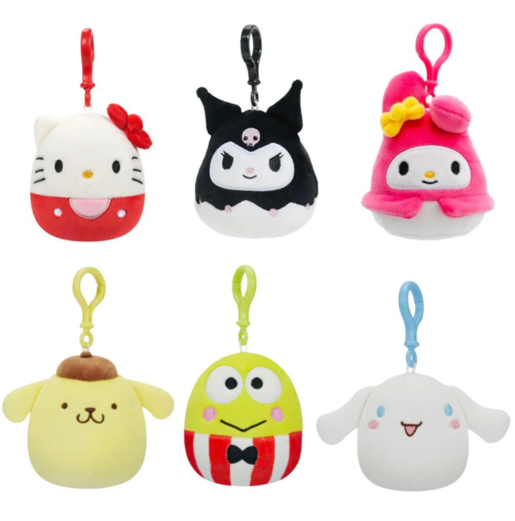 Squishmallow 3.5 Inch Clip Hello Kitty and Friends Set of 6