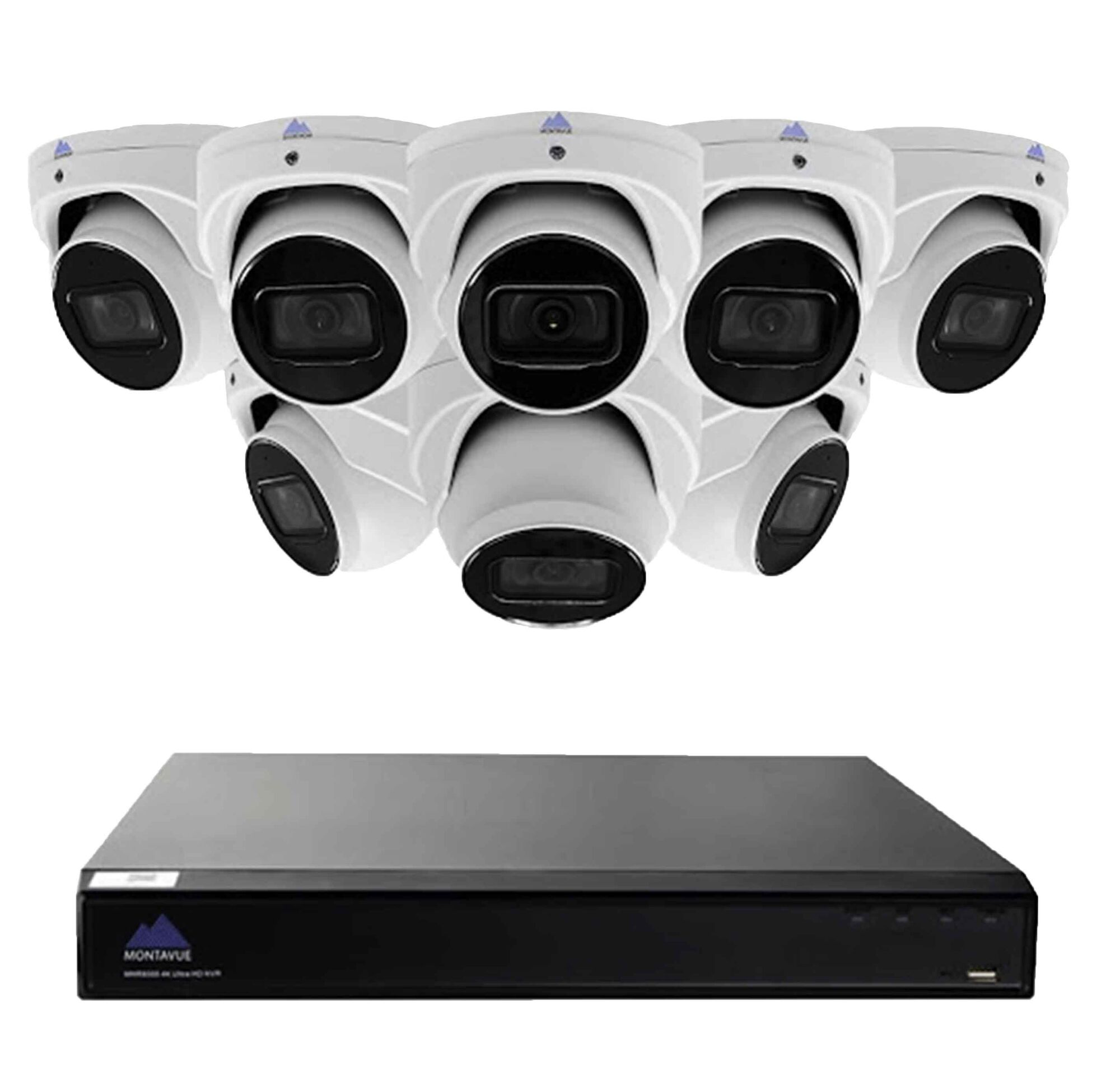 4K 16 Channel IP Security Camera System with 4K 15fps Audio Turret Cameras